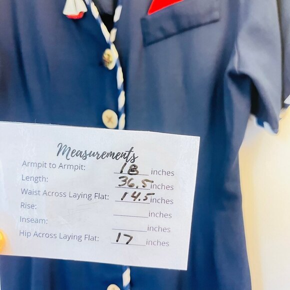 Ashley Taylor Vintage Nautical Dress with Gold Buttons - Size 6 - Picture 9 of 10
